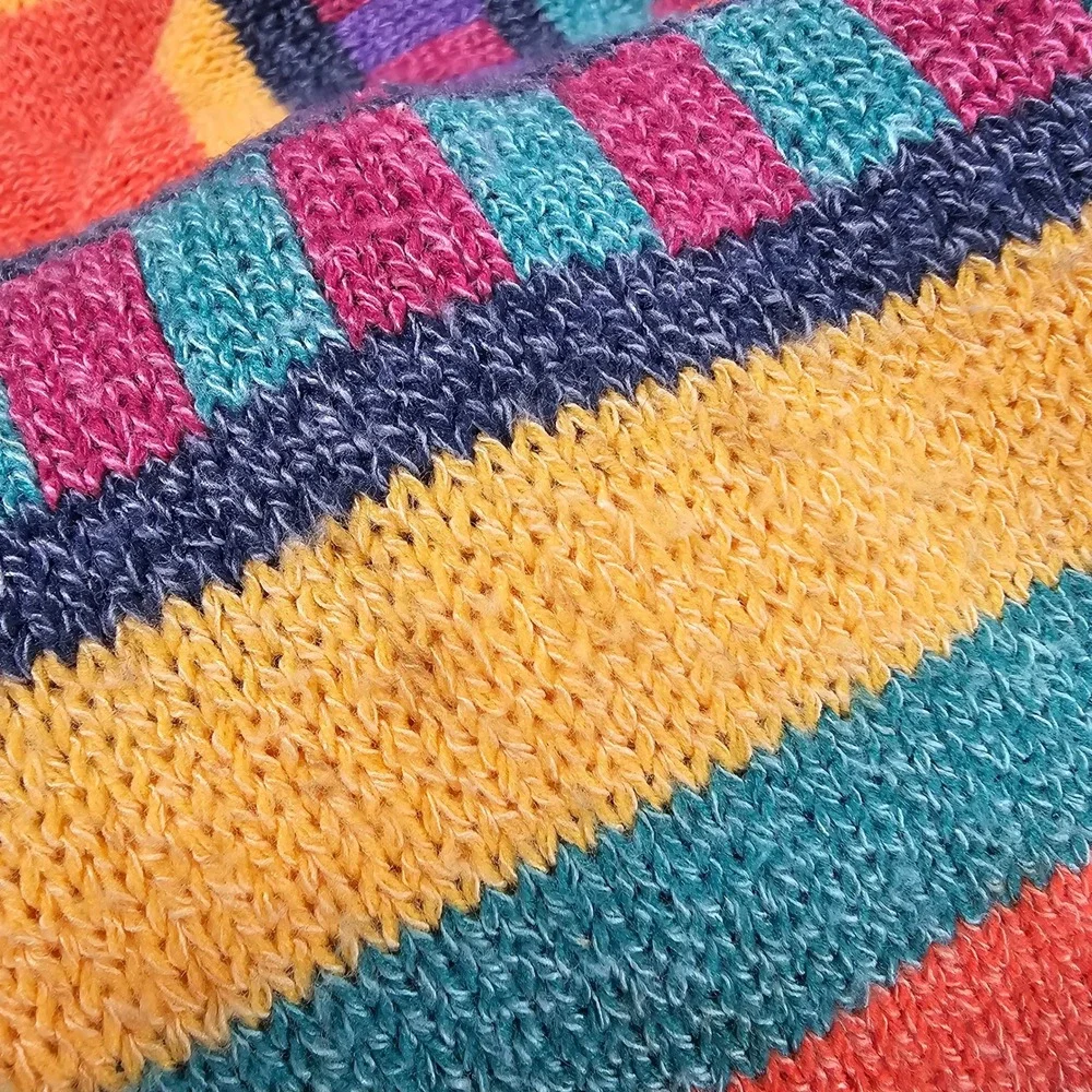 The Sweater Shop Knit Sweater Mens S/M Multicolor 90s Striped VINTAGE UK - Picture 10 of 16